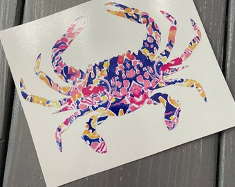 Crab Decal ~ Yeti Decal ~ Lilly Car Decal ~ Lilly Decal ~ Lilly Sticker