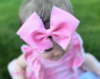 Pink Baby Headband, Big Bow Headband, Newborn Headband, Baby Girl Headband, Toddler Headband, Baby Girl Hair Bows, Hair Bow Headband