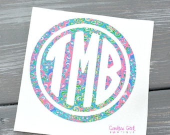 Personalized Circle Monogram Decal for Cars, Yeti Cups & More - Custom Vinyl Sticker