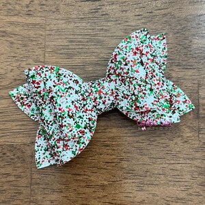 Sparkly Christmas Hair Bow , Christmas Holiday Hair Clip , Christmas bow for Girls , 4 in. Christmas Bow , Hair Bow
