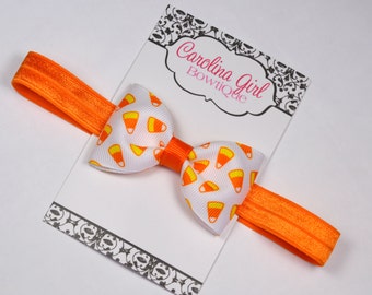 Candy Corn Tuxedo Bow Headband ~ 3" Hairbow ~ Baby Bow  Headband ~ Toddler Bow Headband ~ Infant Headband ~ Fall Halloween