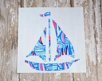 Sailboat Decal ~ Yeti Decal ~ Lilly Car Decal ~ Lilly Decal ~ Lilly Sticker