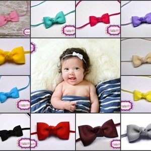 CHOOSE 5 baby bow headband for newborns, infant girl headbands, toddler girl hair accessories, tiny bow, coming home outfit