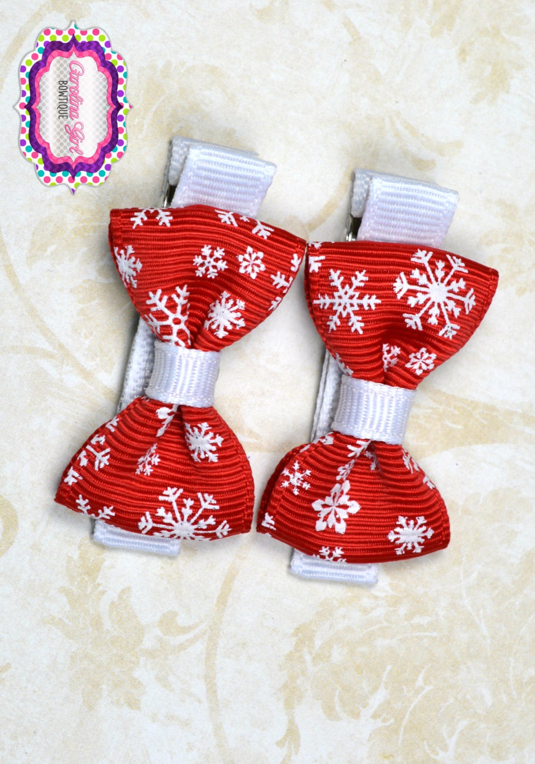 Snowflake Toddler Hair Bow Set