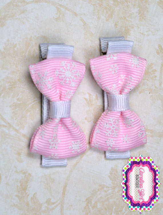 Snowflake Toddler Hair Bow Set