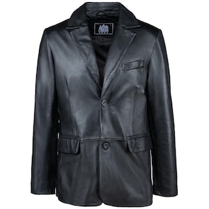 Men&#39;s Leather Blazer Coat Soft Jacket Men Genuine Lambskin Leather Blazer Soft Two Button Coat Jacket Premium Leather Blazer Jacket Coat