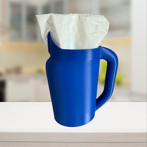 Pichet à lait pour lait en sac conçu sur mesure fabriqué au Canada - bec verseur conçu pour un versement contrôlé, sac tombe facilement, poignée confortable (bleu)