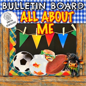 All About Me Bulletin Board | Bulletin Board Kit | Classroom Decor | Door Decoration | All About Me Printables | Back to School Decor