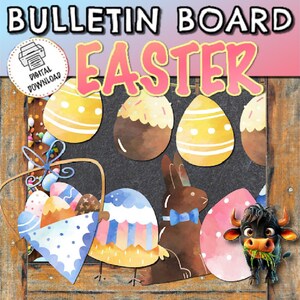 Easter Bulletin Board | Bulletin Board Preschool | Spring Classroom Decor | Door Decoration | Easter Decor | Easter Egg Theme