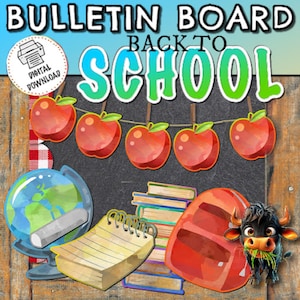Back to School Bulletin Board | Bulletin Board Decor | Back to School Classroom Decor | Door Decoration | School Theme | School Cutouts