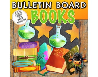 Books Bulletin Board | Bulletin Board Preschool Kindergarten First Grade | Book Theme | Books Decoration | Reading Decor | Reading Theme