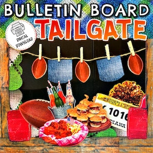 Football Bulletin Board | Bulletin Board Kit | Super Bowl Decor | Door Decoration | Football Cutouts | Football Theme | Tailgate