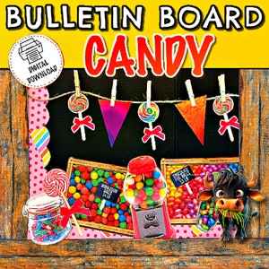Candy Bulletin Board | Bulletin Board Kit | Classroom Decor | Door Decoration | Centers | Candy Printables | Candy Decor | Candy Theme