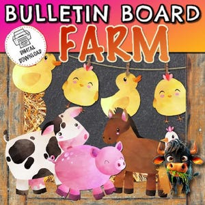 Farm Bulletin Board | Bulletin Board Decor | Farm Animal Decor | Door Decoration | Preschool Decor | Farm Theme | Old McDonald Farm Animals