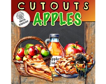 Recortes de manzanas para tablón de anuncios / Decoración para tablón de anuncios / Decoración de otoño / Decoración para puertas / Recortes de manzanas / Tema de manzanas / Decoración otoñal