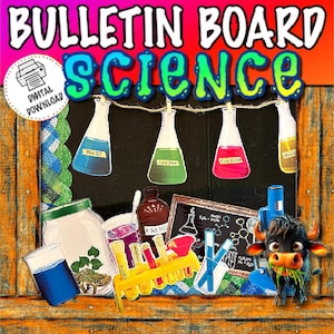 Science Bulletin Board | Bulletin Board Kit | Summer Camp Decor | Door Decoration | Science Activity | Science Theme | Science Cutouts