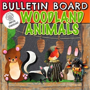 Woodland Animal Bulletin Board | Bulletin Board Decor Preschool | Woodland Classroom Decor | Forest Animals | Forest Theme