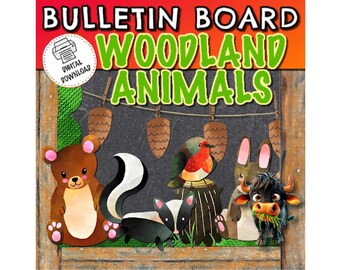 Woodland Animal Bulletin Board | Bulletin Board Decor Preschool | Woodland Classroom Decor | Forest Animals | Forest Theme