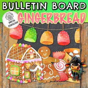 Gingerbread Bulletin Board | Bulletin Board Decor | Gingerbread Classroom Decor | Door Decoration | Preschool Decor | Christmas Theme