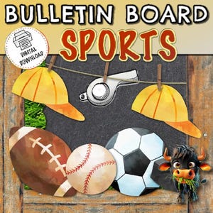 Sports Bulletin Board | Bulletin Board Decor | Sports or Team Decor | Door Decor | Physical Education Decor Preschool | Sports Theme