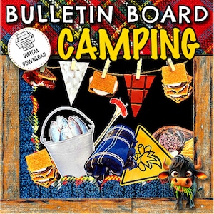 Camping Bulletin Board Kit | Bulletin Board Kit | Classroom Decor | Door Decoration | Camping Activity | Camping Theme | Camping Decor