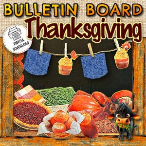 Thanksgiving Bulletin Board | Bulletin Board Kit | Classroom Decor | Door Decoration | Fall Decor | Thanksgiving Theme | Fall Theme