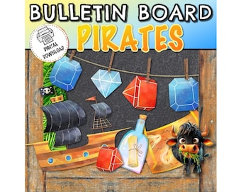 Pirate Bulletin Board | Bulletin Board Decor | Summer Camp Decor | Pirate Classroom Decor | Door Decoration | Preschool Decor | Pirate Theme