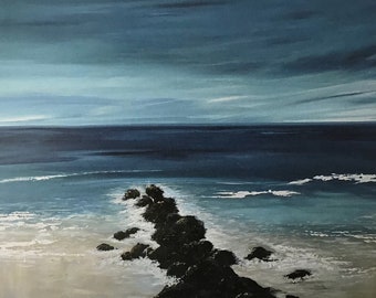 Ocean Art Painting - Ocean Painting Print - Ocean Wall Art - Seascape Painting - Coastal Art - Beach House Gift - Beach House Decor
