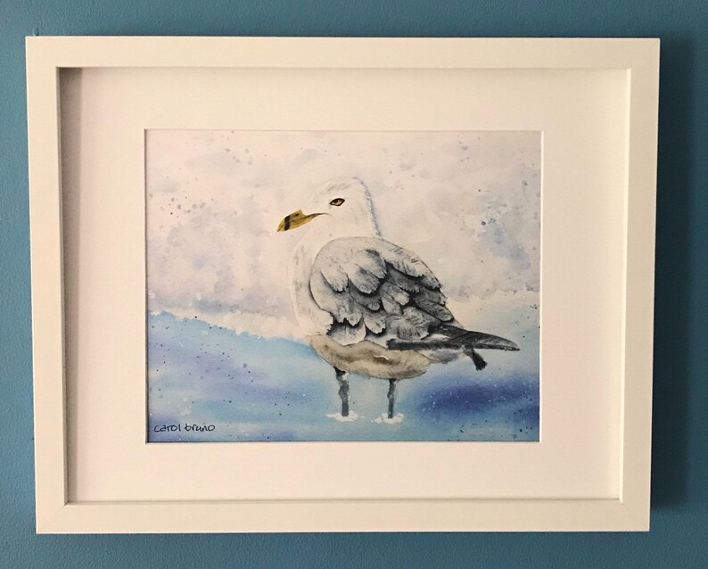 Seagull on the Beach Beach House Seagull Art Print Beach Seagull Coastal Decor Ocean Wall Art Seashore Decor Seashore Art image 2