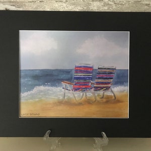 Coastal Wall Art Ocean Wall Art Coastal Print Coastal Beach Decor Beach House Wall Art Beach Chairs on the Jersey Shore image 3