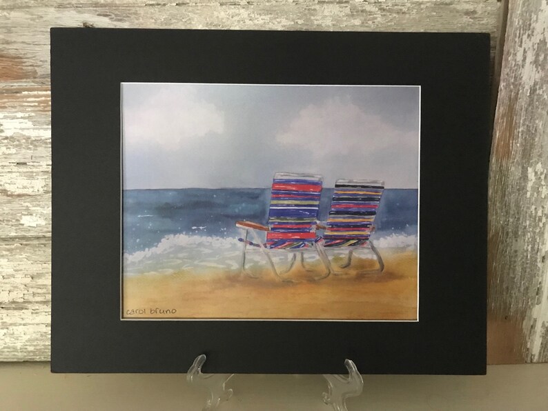 Coastal Wall Art Ocean Wall Art Coastal Print Coastal Beach Decor Beach House Wall Art Beach Chairs on the Jersey Shore image 3