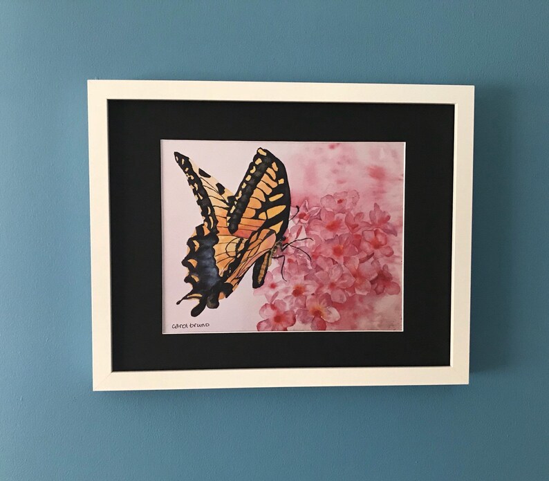 Butterfly Art, Butterfly Wall Art, Butterfly Lover, Monarch Butterfly, Pink Flower Art, Gardener Gift, Phlox Flower, Garden Wall Art, image 2