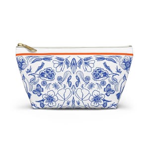 Floral Accessory Bag: Travel Makeup Zipper Pouch