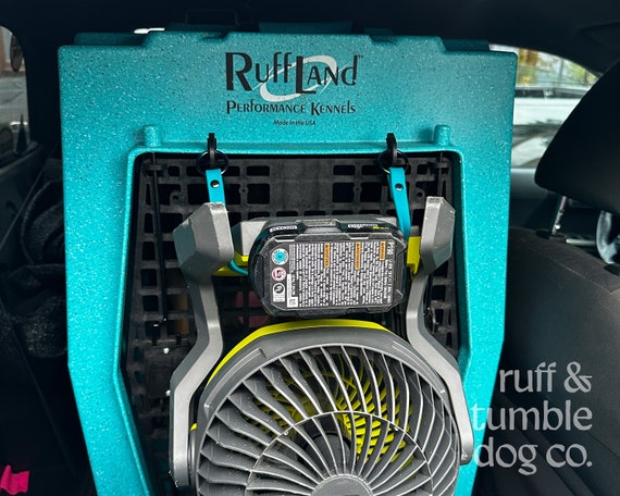Secure BioThane® Ryobi Fan Strap/Holder for RuffLand Kennels Dog Crates - The Tailwind