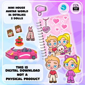 Buch,Papierhaus Avayar World handgemachtes Geschenk,digitaler Download,druckbares Geschenk für Kinder,Aktivitäten für Kinder,Montessori,Basteln,Geschenke für Kinder