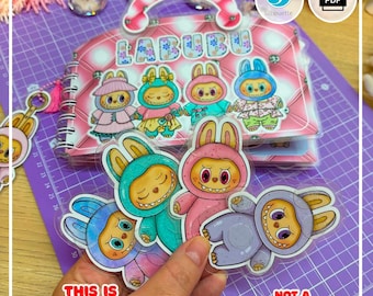 DIY Labubu Book/Labubu paper house/Characters and clothes/Printable dollhouse/Busy Book pattern