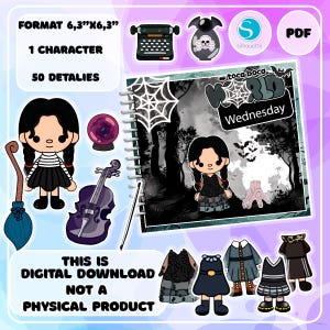 Modello fai da te per casa delle bambole di carta Toca Boca World - Set di carta stampabile per bambini, attività creative pratiche per bambini, download digitale, regali per bambini