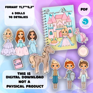 libro occupato, castello della principessa di carta, regalo fatto a mano, download digitale, stampabile, regalo per bambini, attività per bambini, montessori, fai da te, regali per bambini