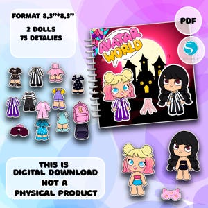 Modello di casa delle bambole di carta del mondo avatar fai-da-te - Set di carta stampabile per bambini, attività pratiche creative per bambini, download digitale, regali per bambini