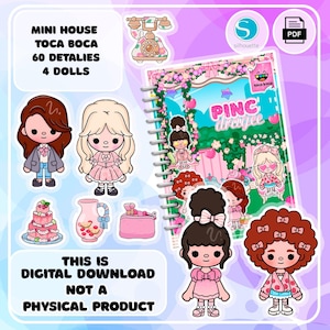 DIY Toca Boca Papier Puppenhaus Vorlage - Druckbares Papierset für Kinder, Kreative praktische Aktivitäten für Kinder, Digitaler Download, Kindergeschenke