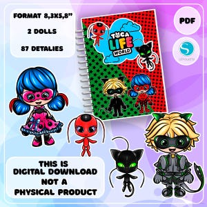 Modello fai da te per casa delle bambole di carta Toca Boca - Set di carta stampabile per bambini, attività creative pratiche per bambini, download digitale, regali per bambini