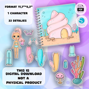BLYTHE Casa delle bambole della Sirenetta Carta stampabile Download digitale Regalo stampabile per bambini Attività per bambini Artigianato Montessori Regali per bambini