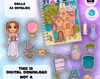 busy book, witch&#39;s house, handmade gift, digital download, printable, gift for kids, activities for kids, Montessori