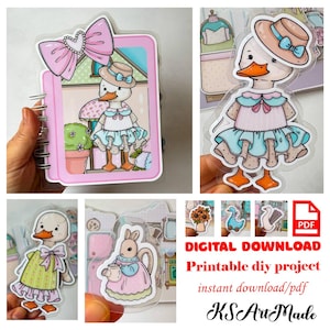 Gänsehaus-Bastelset (Druckvorlage) – DIY-Papierbastelprojekt für Kinder, einfache Bastelidee für zu Hause, kreatives Papierbastelprojekt, digitaler Download.
