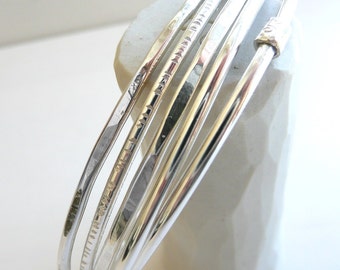 Sterling Silver Bangles -Set of 5