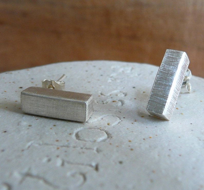 Minimalist Sterling Silver Post Earrings image 2