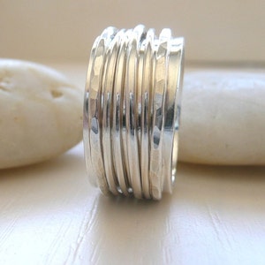 Sterling Silber Spinner Ring von Stilosissima, Sorgenring, Angst Ring, Meditation Ring, der moderne Spinner Ring, stabiler und dicker Ring Bild 2