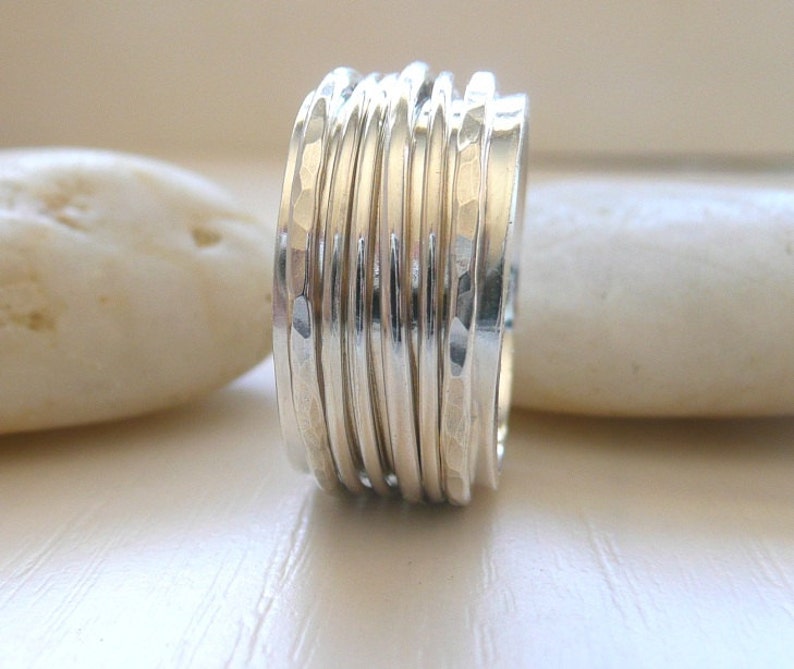 Sterling Silber Spinner Ring von Stilosissima, Sorgenring, Angst Ring, Meditation Ring, der moderne Spinner Ring, stabiler und dicker Ring Bild 2