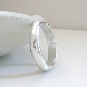 Sterling Silver Hammered Dome Band by Stilosissima - sterling silver ring, sterling silver wedding band, plain sterling silver ring