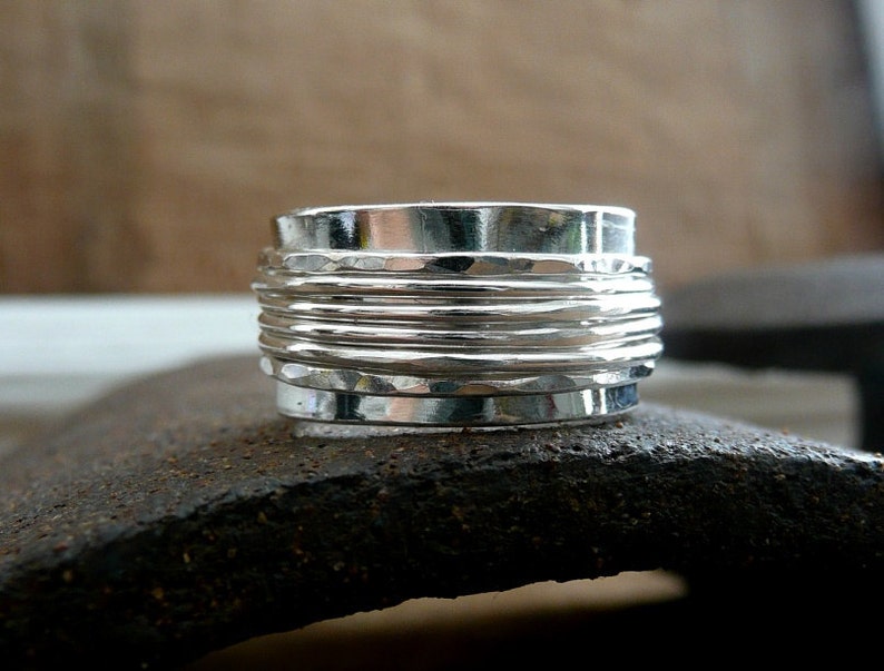 Sterling Silver Spinner Ring by Stilosissima, Worry Ring, Anxiety Ring, Meditation Ring, the Modern Spinner Ring, Sturdy and Thick Ring image 3